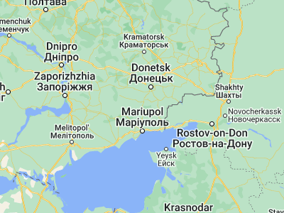 Map showing location of Volnovakha (47.60103, 37.49674)