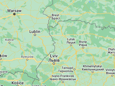 Map showing location of Volodymyr-Volyns’kyy (50.85253, 24.32364)