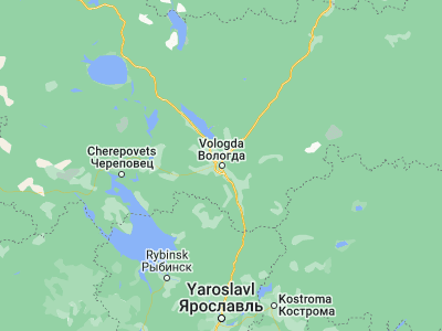 Map showing location of Vologda (59.2187, 39.8886)