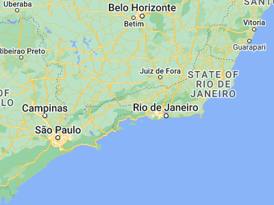 Map showing location of Volta Redonda (-22.52306, -44.10417)