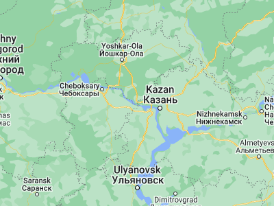 Map showing location of Volzhsk (55.86638, 48.3594)