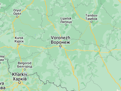 Map showing location of Voronezh (51.67204, 39.1843)