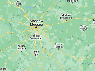 Map showing location of Voskresensk (55.31733, 38.65264)