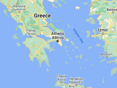 Map showing location of Vouliagméni (37.81667, 23.78333)