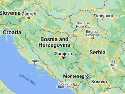 Map showing location of Vozuća (44.35878, 18.35397)