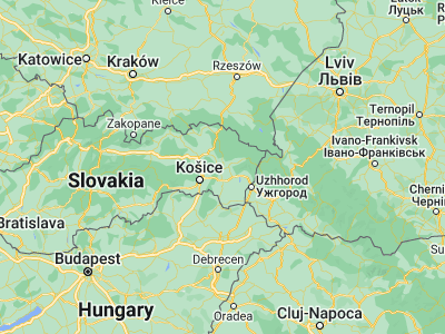 Map showing location of Vranov nad Topľou (48.88836, 21.68479)