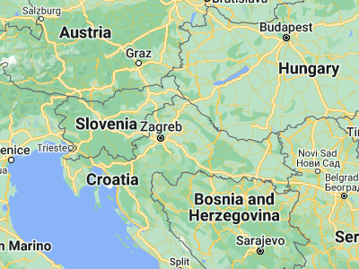 Map showing location of Vrbovec (45.88333, 16.42167)