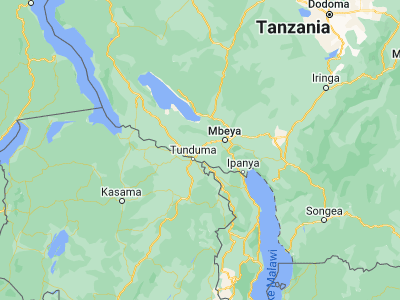 Map showing location of Vwawa (-9.11667, 32.93333)