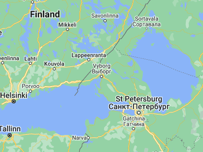 Map showing location of Vyborg (60.70763, 28.75283)