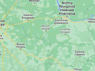 Map showing location of Vyksa (55.3175, 42.17444)