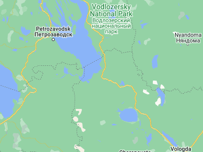 Map showing location of Vytegra (61.00636, 36.44811)