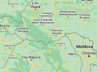 Map showing location of Vyzhnytsya (48.24801, 25.19452)