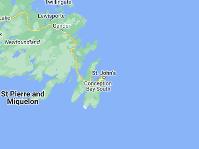 Map showing location of Wabana (47.63319, -52.94806)