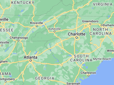Map showing location of Wade Hampton (34.90373, -82.33317)