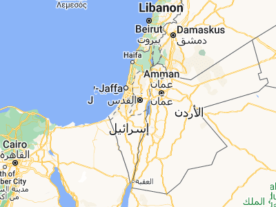 Map showing location of Wādī Raḩḩāl (31.66516, 35.16727)
