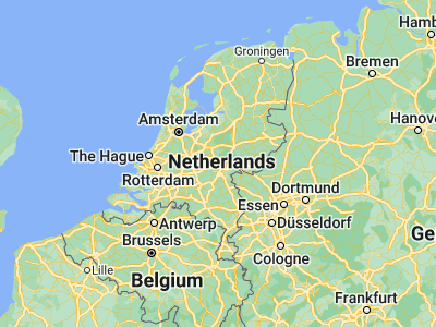 Map showing location of Wageningen (51.97, 5.66667)