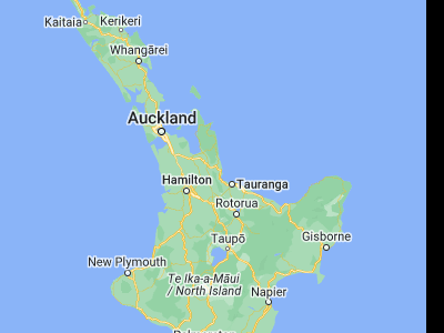 Map showing location of Waihi Beach (-37.4, 175.93333)
