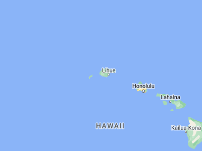Map showing location of Waimea (21.95707, -159.66893)
