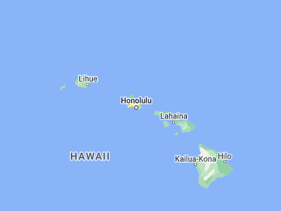 Map showing location of Waimānalo (21.35, -157.72083)