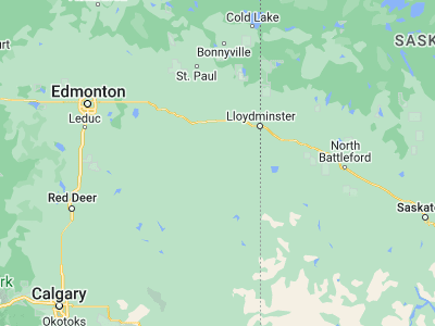 Map showing location of Wainwright (52.83904, -110.85723)