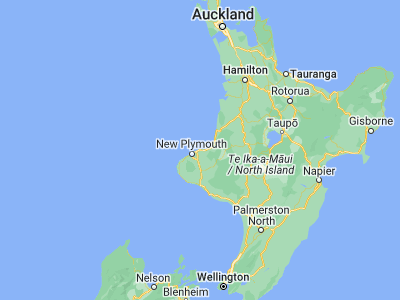 Map showing location of Waitara (-39.00158, 174.23836)