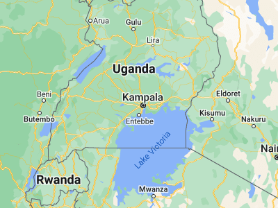 Map showing location of Wakiso (0.40444, 32.45944)