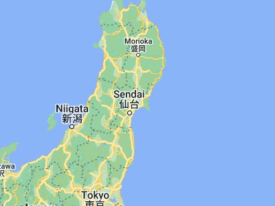 Map showing location of Wakuya (38.53333, 141.13333)