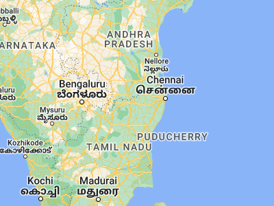 Map showing location of Walajapet (12.9251, 79.36626)