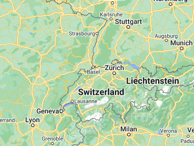 Map showing location of Waldenburg (47.38333, 7.75)