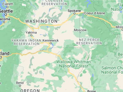 Map showing location of Walla Walla (46.06458, -118.34302)