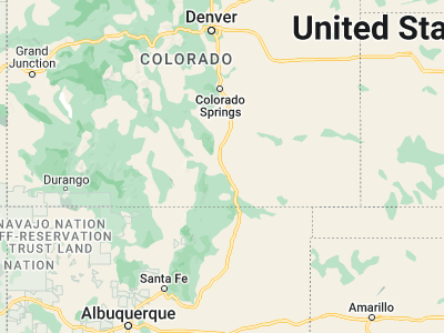 Map showing location of Walsenburg (37.62418, -104.78026)
