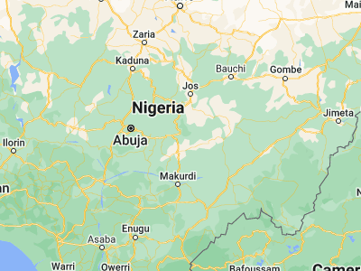 Map showing location of Wamba (8.93333, 8.6)
