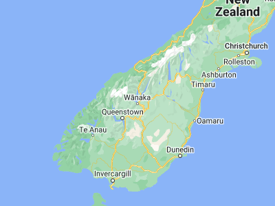 Map showing location of Wanaka (-44.7, 169.15)