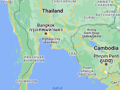 Map showing location of Wang Chan (12.93646, 101.52303)