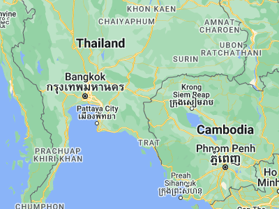 Map showing location of Wang Nam Yen (13.50325, 102.18115)
