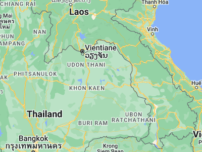 Map showing location of Wang Sam Mo (16.95294, 103.4365)