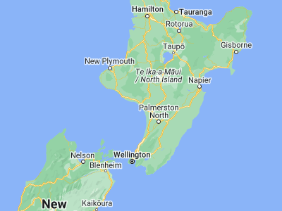Map showing location of Wanganui (-39.93333, 175.05)