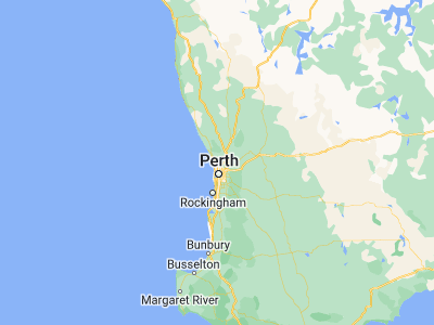 Map showing location of Wanneroo (-31.75, 115.8)