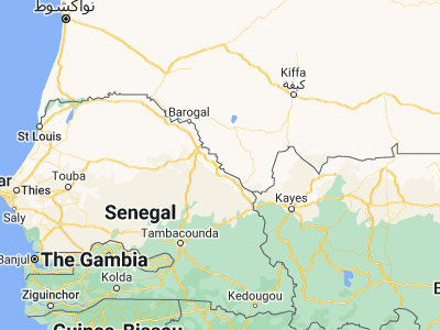 Map showing location of Waoundé (15.26367, -12.86821)