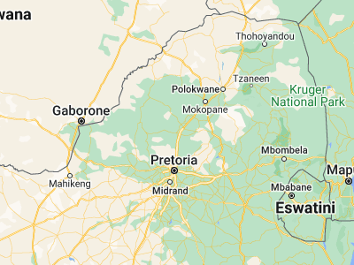 Map showing location of Warmbaths (-24.88333, 28.28333)