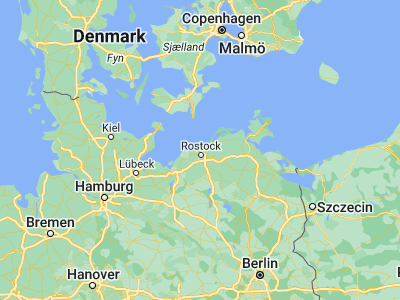 Map showing location of Warnemünde (54.1767, 12.08402)