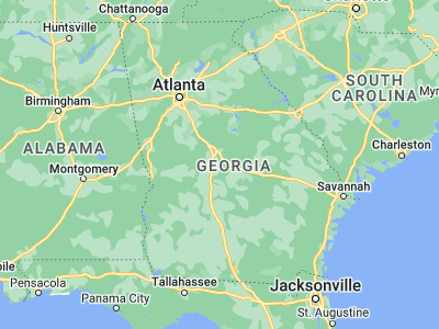 Map showing location of Warner Robins (32.62098, -83.5999)