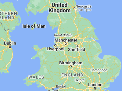 Map showing location of Warrington (53.39254, -2.58024)
