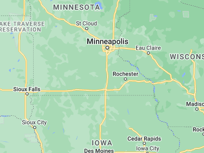 Map showing location of Waseca (44.07774, -93.50744)