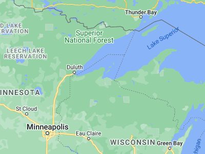 Map showing location of Washburn (46.67327, -90.89491)