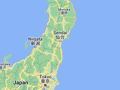 Map showing location of Watari (38.035, 140.85111)