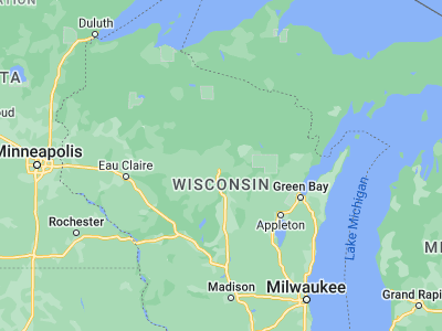 Map showing location of Wausau (44.95914, -89.63012)