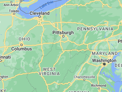 Map showing location of Waynesburg (39.89646, -80.17923)