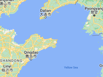 Map showing location of Weihai (37.50167, 122.11361)