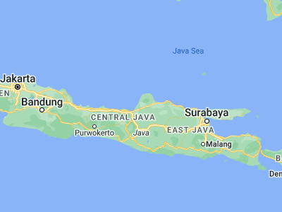 Map showing location of Welahan (-6.8, 110.71667)